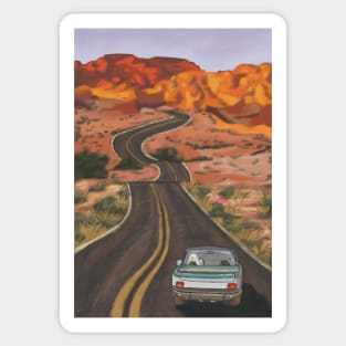 Ghostie on a Road Trip Among the Canyons Sticker